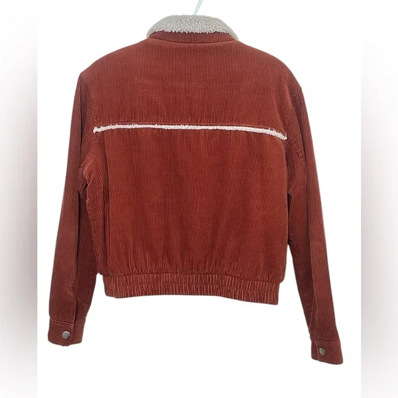 Empyre Rust Corduroy Sherpa Trucker Jacket Faux Shearling Lined Size M - Picture 7 of 7